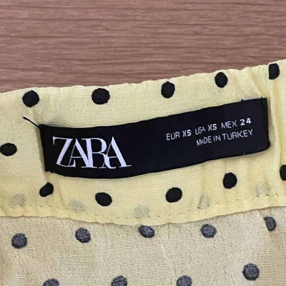 Women's Zara Polkadot Yellow Midi Skirt - Picture 6 of 6